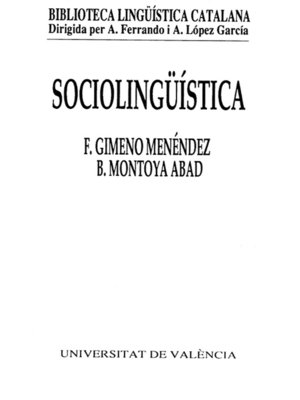 cover image of Sociolingüística